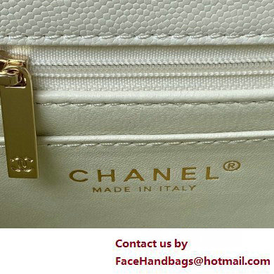 Chanel Grained Calfskin  &  Gold-Tone Metal Small Flap Bag with Top Handle AS4711 White 2025